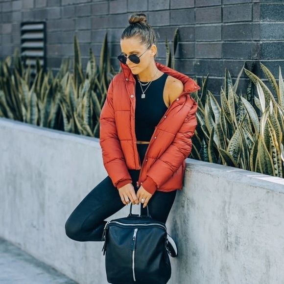 Deluc Pocketed Puffer Jacket- Brick- Size Small - Picture 3 of 14